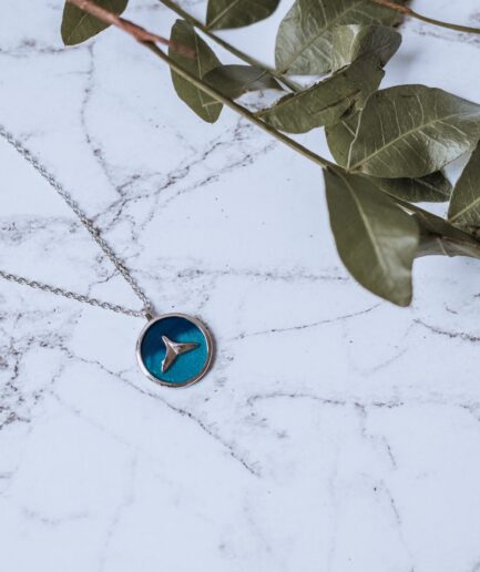 925 Sterling Silver Enamel Fish Minimalist Necklace