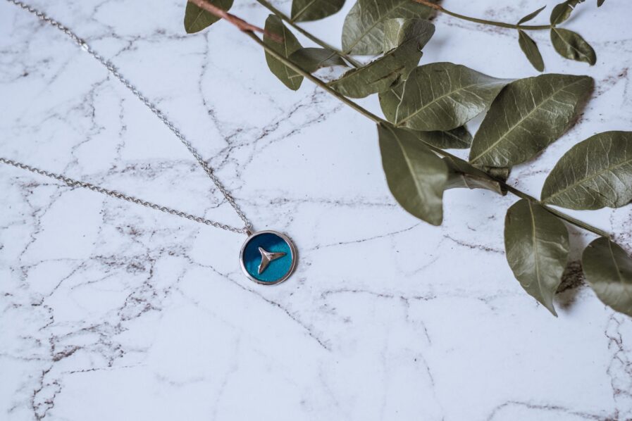 925 Sterling Silver Enamel Fish Minimalist Necklace