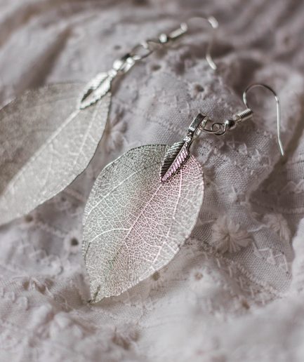 Silver leaves earrings