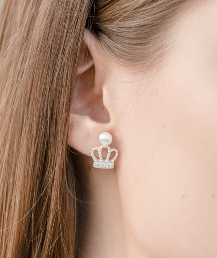 Crown freshwater Pearl Earrings
