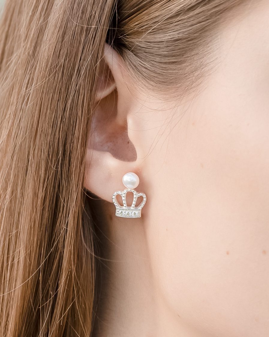 Crown freshwater Pearl Earrings