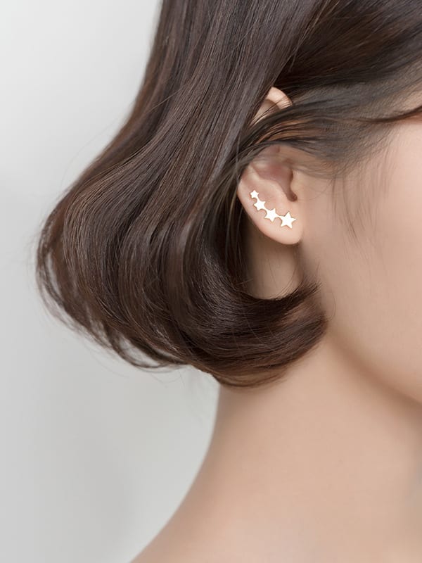 Sterling silver 925 star stud earrings