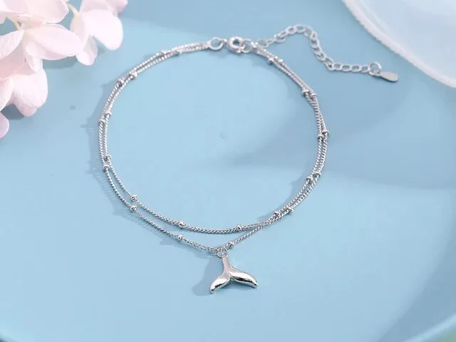 925 Silver Fishtail Anklet