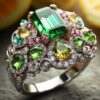 Emeralds And Peridots Ring