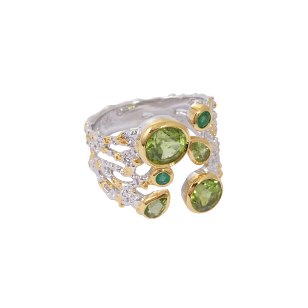 Emeralds and Peridots Ring