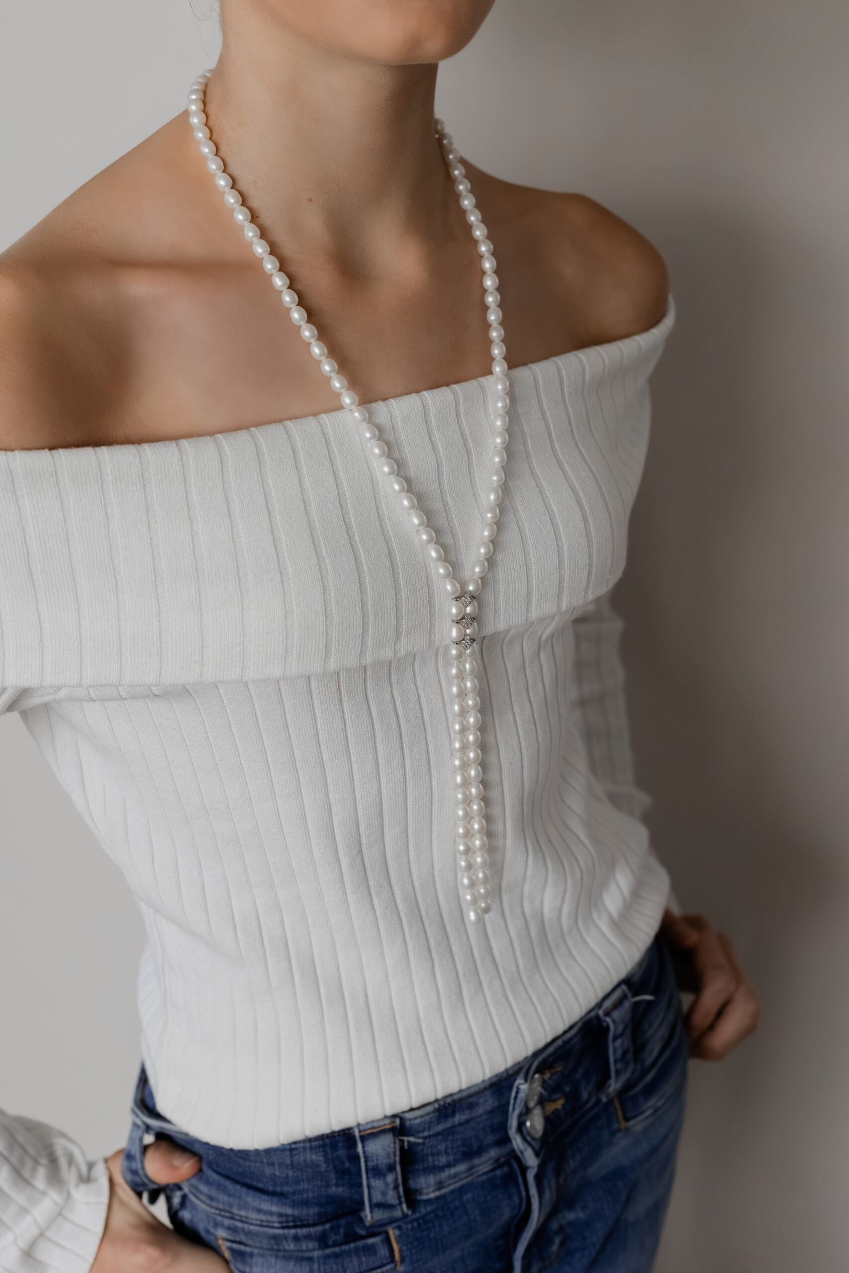 Long Necklace Women's Pearl Necklace Long Necklace Women's Pearl Necklace