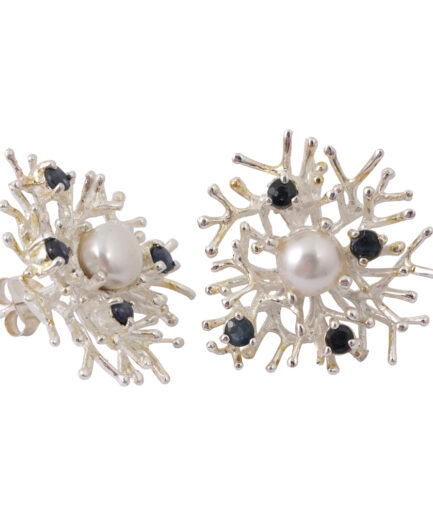 Blue Sapphire Push-Back Earrings